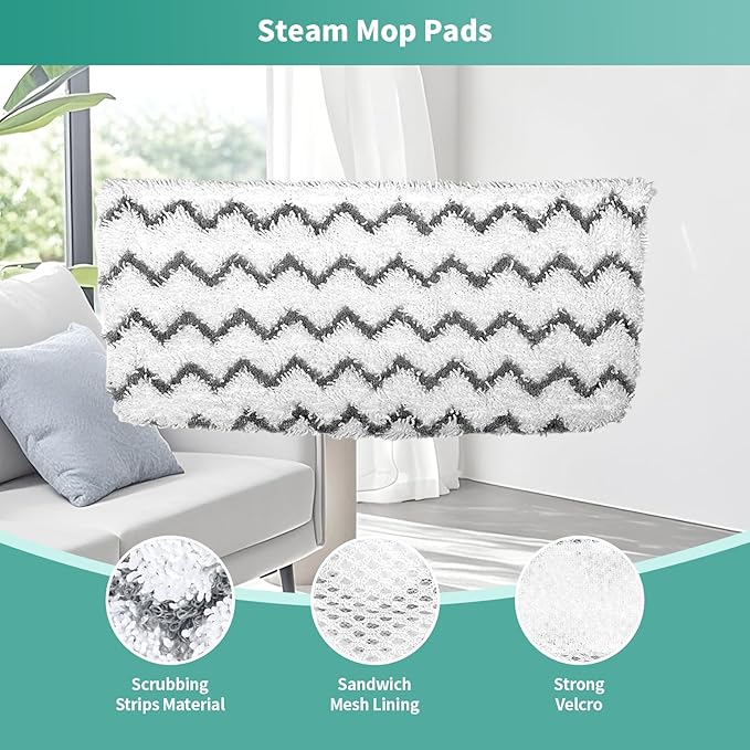 10 Pack Microfiber Steam Mop Replacement Pads for Shark S1000 S2001 S1000A S1000C S1000WM S1001C, Washable Reusable Super Absorbent Mop Pads Safe for All Floors
