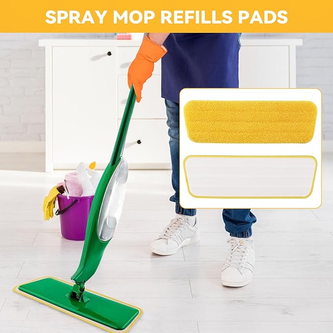 Spray Mop Refills for Libman Freedom Spray Mop, 16in Reusable & Washable Microfiber Floor Cleaning Pads