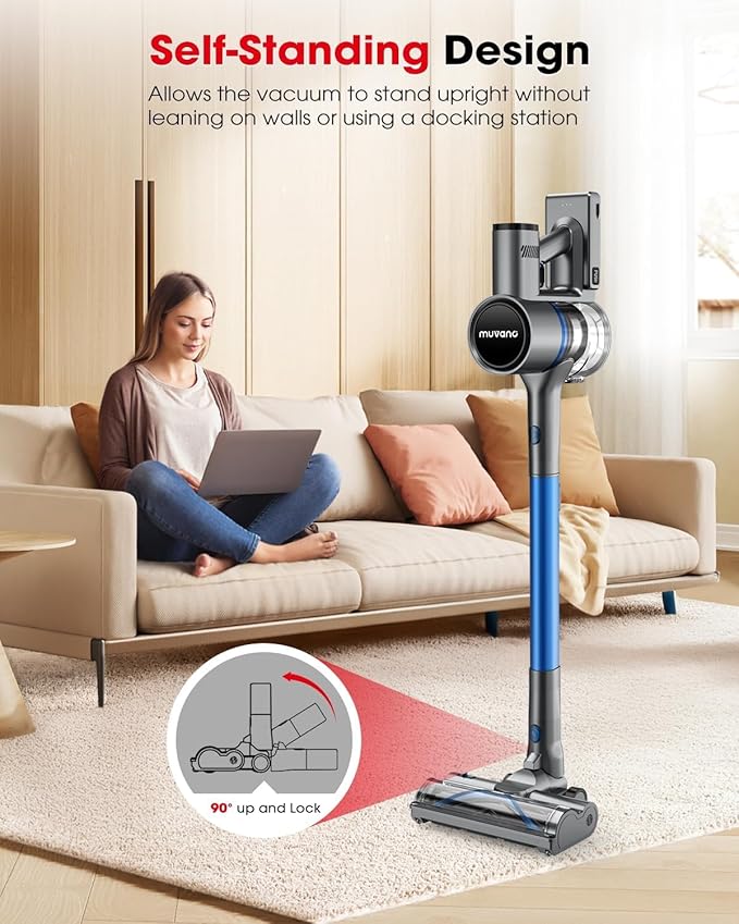 Cordless Vacuum Cleaners for Home, G26 Vacuum Cleaner, 45KPA Powerful Suction, Up to 60 Minutes, Tangle-Resistant, Rechargeable Stick Vac with Wall Mount for Pet Hair, Hardwood Floors