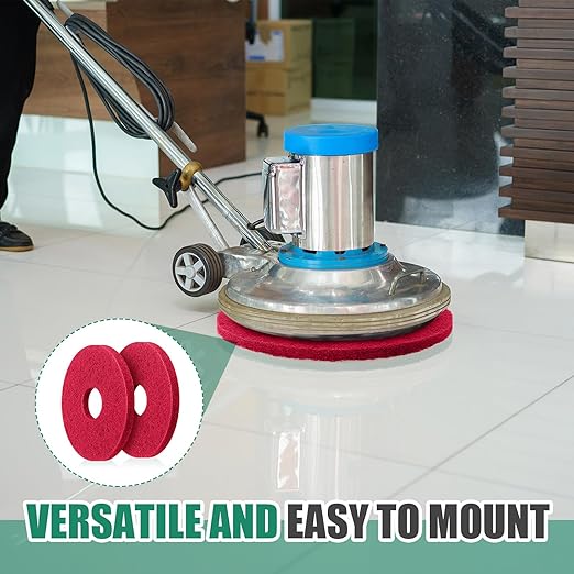 5 Pcs 12" Cleaning Orbiter Pads Commercial Floor Buffer Pads Hardwood Floor Maintenance Scrubber Polisher Cleaning and Stripping for Orbiter Machine (Red)