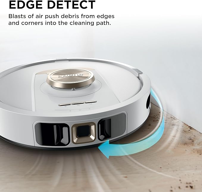 Shark Stratos 2-in-1 Robot Vacuum & Mop with 25+ Hands-Free Features & NeverTouch Self-Cleaning Base, Precision Mapping, Autolift Technology, HEPA Filtration, Edge Detect, White, RV2720ZE