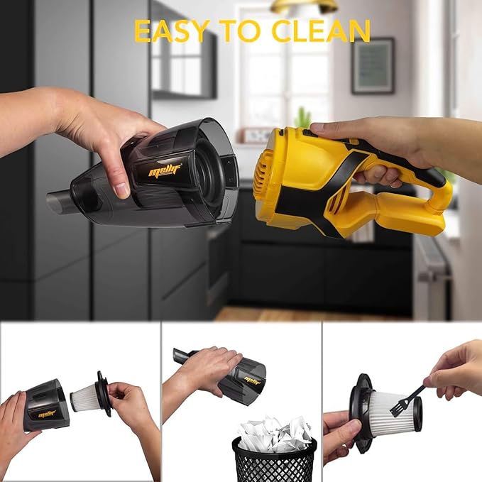 Mellif Cordless Vacuum Cleaner Compatible with Dewalt 20V Max Battery(Tool Only), 120W Handheld Car Vacuum, 8000PA Portable Electric Power Stick Vacuum for Hardwood Floor Carpet Pet Hair Cleaning