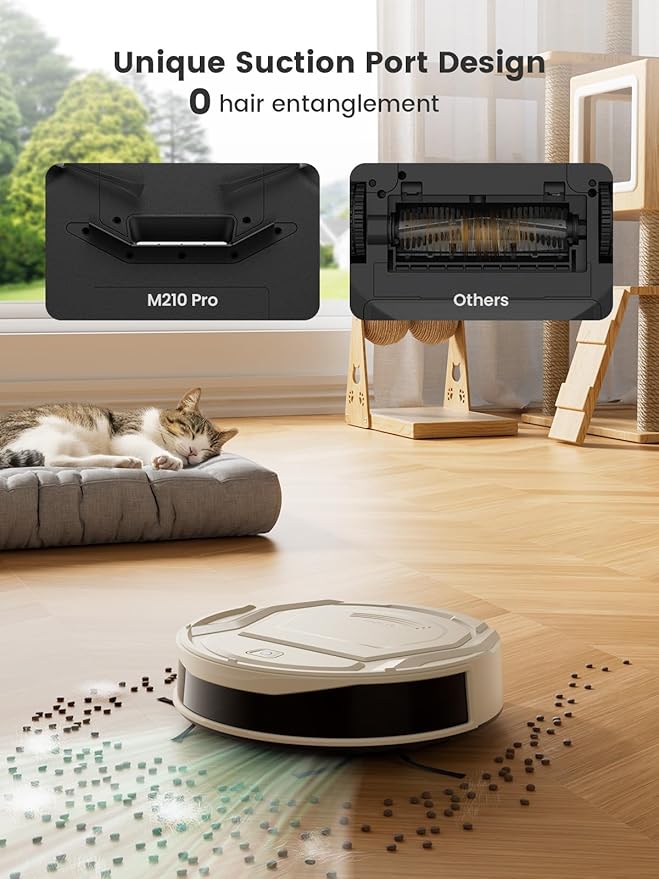 Lefant M210 Pro Robot Vacuum, Strong 4000Pa Suction, 200 Min Runtime, Super Slim Thin, Low Noise, Self-Charging, Wi-Fi/App/Alexa Control, Ideal for Pet Hair & Hard Floors