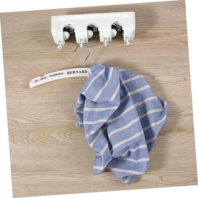 Garneck Mop Broom Holder Wall Mounted Organizer Slots and Retractable Hooks for Easy Storage Garage Kitchen and Garden White