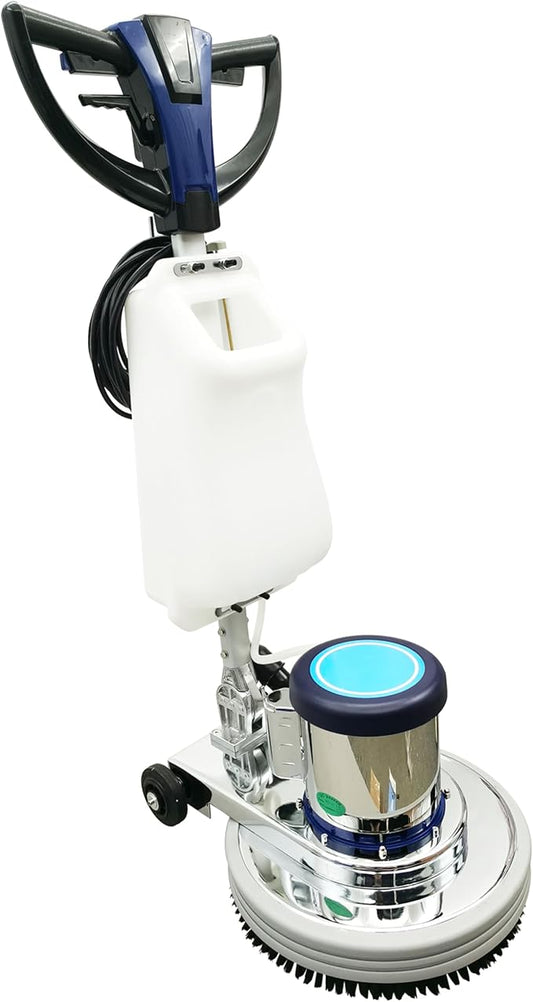Floor Scrubber Buffer Polisher Machine Polish Wax Refurbish Heavy Duty Tile Scrubber Cleaner Wood Marble Cement Pavement Epoxy Rubber Carpet 18" Tile and Grout Commercial Industrial