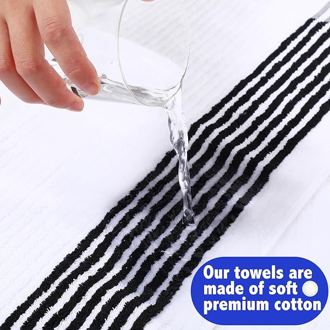 Buryeah Golf Towel 22 x 44 Inch Cotton Golf Caddy Towel Camping Large for Caddies Golfers Tour Players Club with Stripe