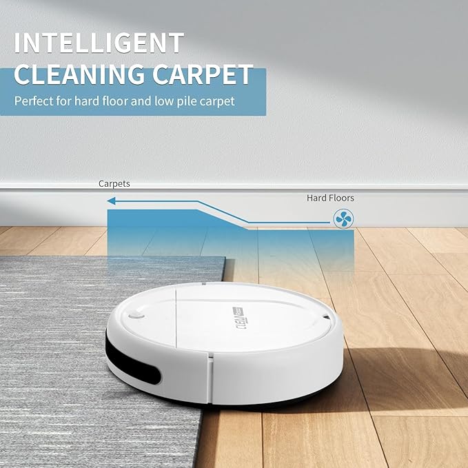 Robot Vacuum and Mop Combo, Equipped with Wireless Touch Button, Vacuum Robot Vacuum Cleaner and mop Combination, Silent, Advanced Obstacle Avoidance Suitable for Home Tiles Robot Vacuum and Mop Combo