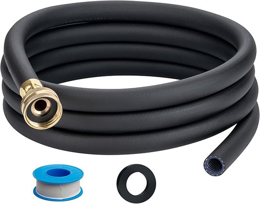 16FT Dehumidifier Drain Hose with 3/4” FHT Brass Rustproof Connector, Versatile Drain Hose Perfectly Compatible with most Dehumidifiers and 3/4” external thread outlet (Black, 16FT)