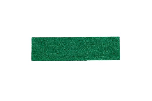 Rubbermaid Commercial Products 18 inch Adaptable Flat Mop Microfiber Pad Green for Janitorial/Professional Cleaners and Light-Duty Cleaning/Mopping with Tab/Pocket Functions