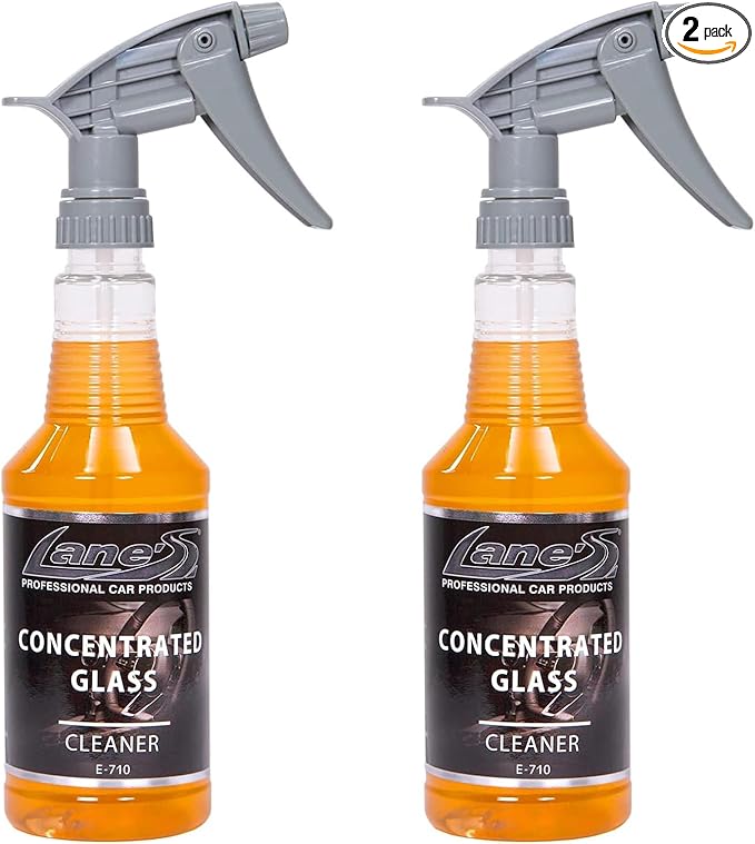 LANE'S Concentrated Auto Glass Cleaner | Tint-Safe Car Windshield, Window Cleaner | Removes Automotive Smoke Film, Fingerprints, & Smudges | Streak-Free, Safe for All Glasses | 32oz, 2 Pack