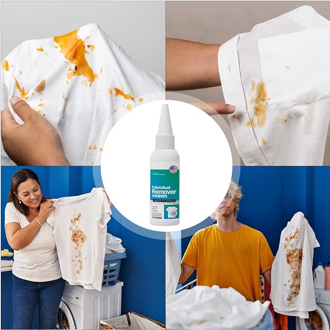 Rust Remover for Clothes - Professional Stain Cleaner, Multifunctional Liquid Formula, Fast Acting Solution for Grease Marks | Convenient Fabric Cleaning Agent for Oil Spots, Carpets, Curtains, Daily