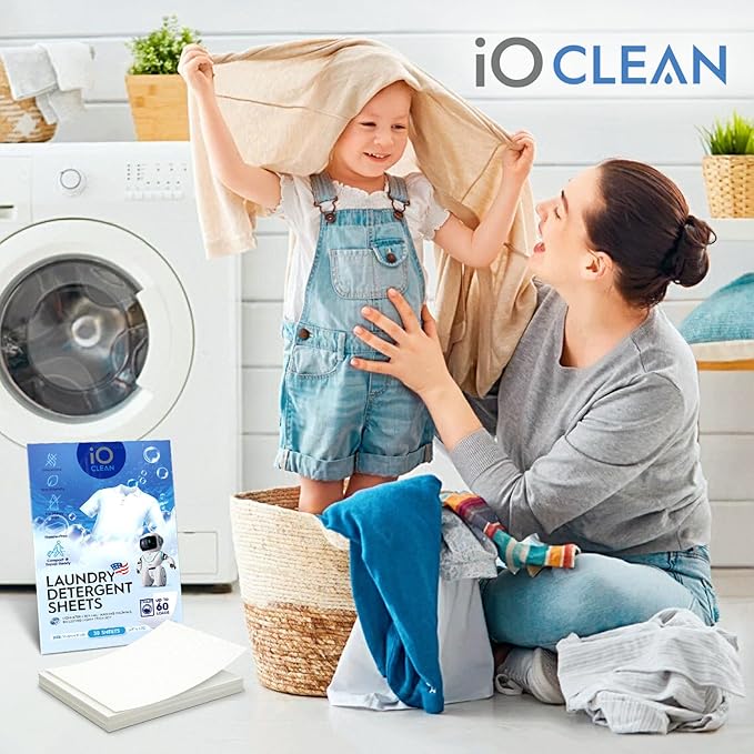 Laundry Detergent Sheets Unscented, 30 Count – Hypoallergenic Laundry Soap Sheets for Sensitive Skin – Travel Friendly Washing Detergent Sheets for HE & Standard Washers