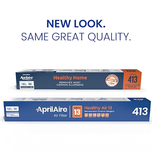 AprilAire 413 Replacement Filter for AprilAire Whole House Air Purifiers - MERV 13, Healthy Home Allergy, 16x25x4 Air Filter (Pack of 8)