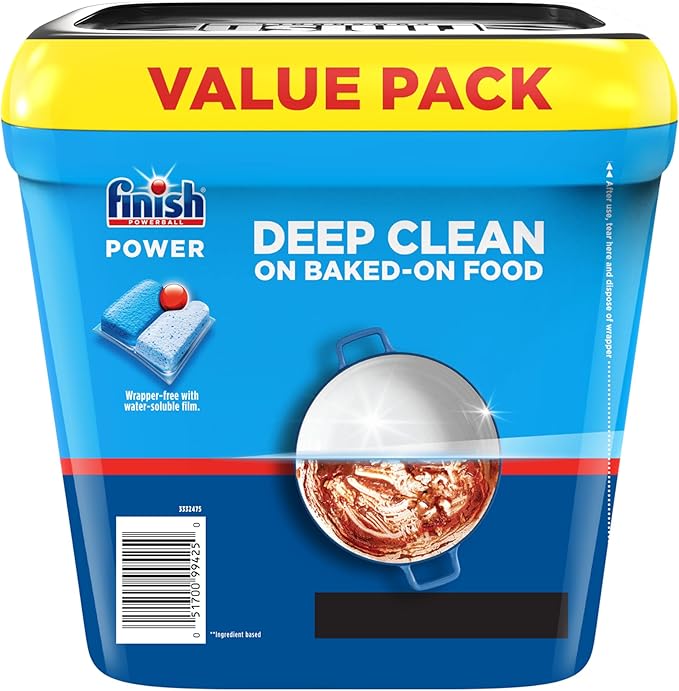 Finish Power Dishwasher Pods, No Pre-Rinse Dishwasher Detergent Soap For Deep Clean & Shine with Degreasing Power, 78 Count