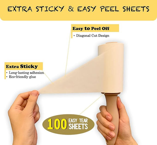 Lint Rollers for Pet Hair Extra Sticky [400 Sheets/2 Handles], Lint Remover Go Beyond Animal Fur, Dust and Other Dirt, Dog & Cat Hair Remover Rollers for Clothes, Furniture, Carpet, Car etc