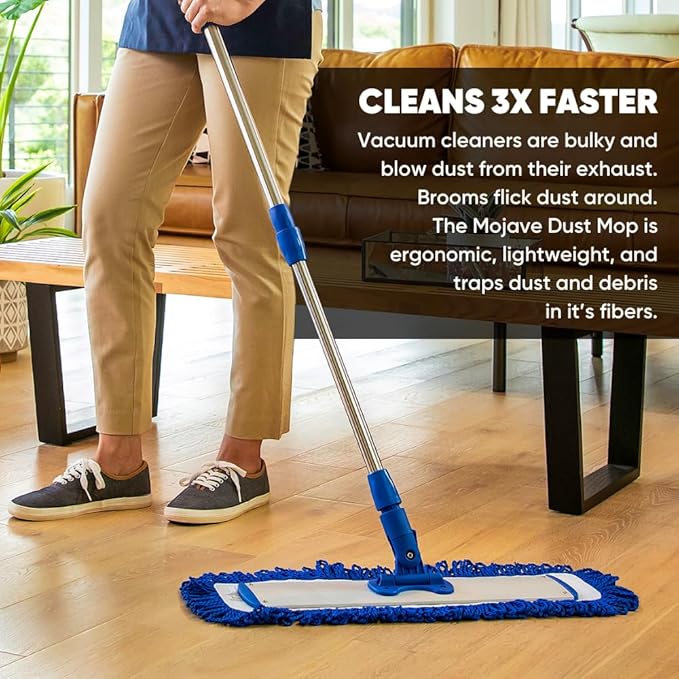 24" Mojave Microfiber Dust Mop Pads (Pack of 2) Microfiber Wholesale - Replacement Head & Refill for Microfiber Mops, Reusable & Machine Washable, Use for: House, Commercial, Industrial