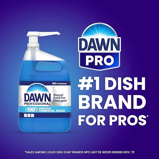 Dawn Professional Heavy Duty Manual Pot and Pan Dish Soap Detergent, 1 Gallon (Case of 4)