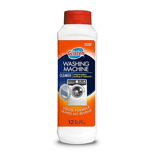 Glisten Washing Machine Cleaner, Helps Remove Odor, Buildup, and Limescale, Fresh Scent, Made in the USA, 12 Ounce Bottle