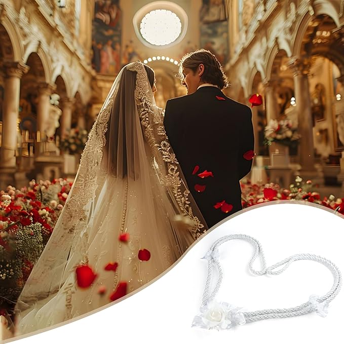 Wedding Lasso Rope,Handfasting Cord for Wedding Lazo Para Boda Catolica,Wedding Lasso for Ceremony Catholic,Lazo Para Boda Los Novios Cristiana,Vestido De Novia Para Boda Religiosa