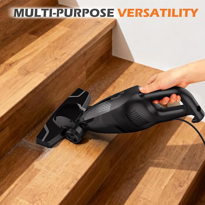 Zefiro 600W 28kpa Small Corded Stick Vacuum,16Ft Corded Handheld Vacuum Cleaners for Home, Hard Floor, Carpet, Pet Hair,Dorm,RV