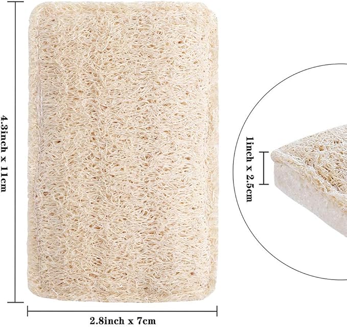 WANGDA.G Loofah Dish Sponges Kitchen,Organic Natural Sponges for Dishes,Non Scratch Eco Friendly Biodegradable for Cleaning,6PCS