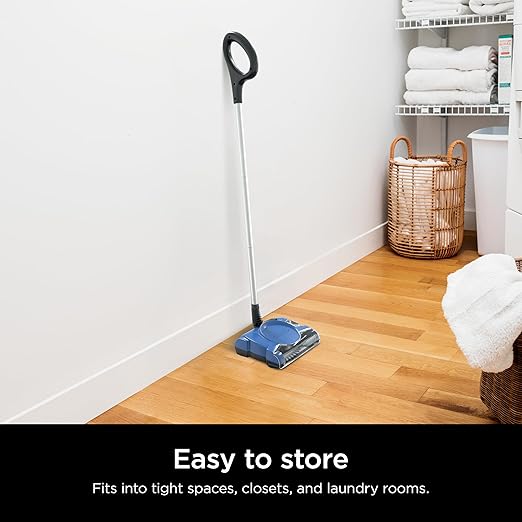 Shark Rechargeable Floor Sweeper, Motorized Brushroll, Compact Swivel Design, Easy-Empty Dust Cup, 10" Cleaning Path, Powerful Debris, Dust & Pet Hair Pickup, for All Floor Types, Blue, V2700Z