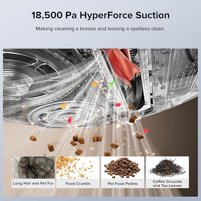 Roborock Qrevo Edge S5A Robot Vacuum and Mop, 18,500Pa, Zero-Tangling, DuoDivide Main Brush, FlexiArm Side Brush, Hot Water Mop Washing & Self-Cleaning, Warm Air Drying, Self-Emptying, White