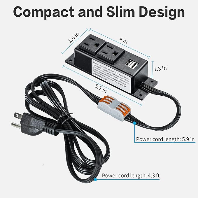 Gun Safe Power Outlet Kit, Briidea Gun Safe Accessory Electrical Outlet with USB for Interior Dehumidifiers and Lights