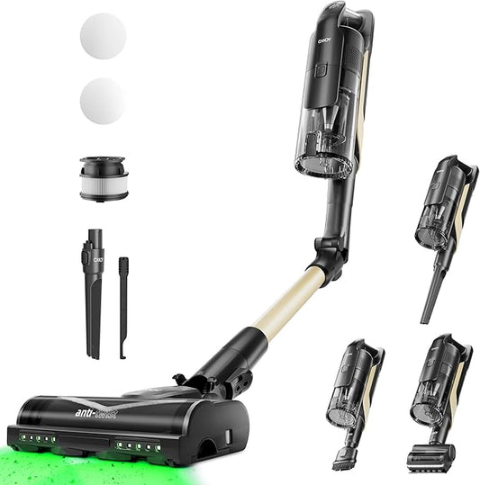 Candy Cordless Stick Vacuum, 650W/250AW Powerful Suction, 100min Runtime, Flexi-Fold Tube, Floor Direction Sensing, LED Headlights, Stick & Handheld Vacuum for Hard Floor, Carpet & Pet Hair, CVS60