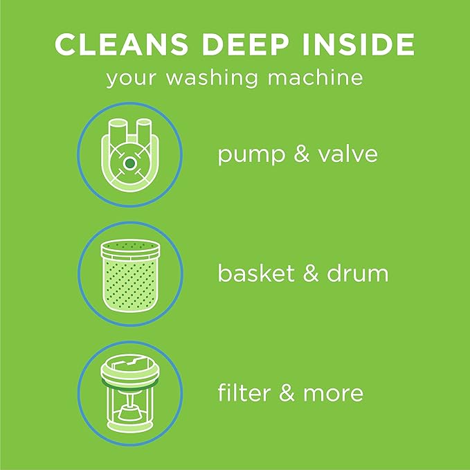 Whirlpool W10340677A Dispenser Cup & Affresh Washing Machine Cleaner, Cleans Front Load and Top Load Washers, Including HE, 6 Tablets
