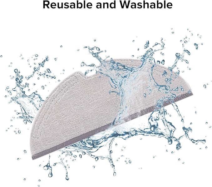 roborock 4 Pack Microfiber Mop Cloths for Q 5, Q5 Pro, Q5 Pro+, Q7, Q7Max, Q8Max, Q8Max+, E Series, S5, S5 Max, S 6, S6 Pure, S6 MaxV Robot Vacuum Cleaner, Mop Pad Replacement Accessories