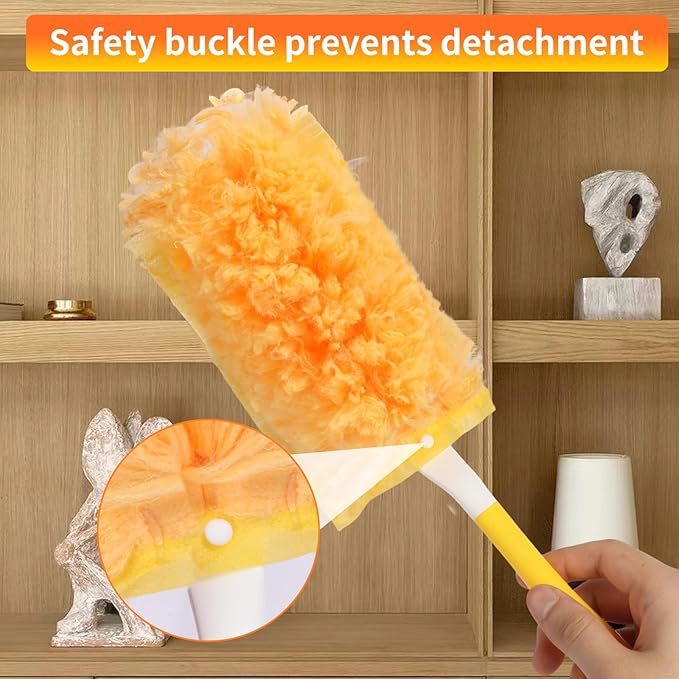 30 Pack Dusters Refill Compatible with Swiffer Dusters for Cleaning, with 1 Handle, Multisurface 360° Dusters with 4X Microfibers, Disposable Heavy Duty Duster Refills, Helps Remove Allergens