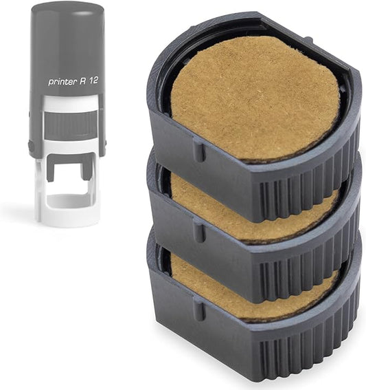 E/R12 Replacement Pad Compatible for 2000 Plus Printer R12 - Water Based - Pack of 3 - Dry (No Ink Color)