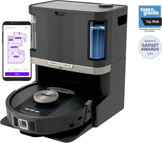Shark Robot Vacuum & Mop Combo, PowerDetect NeverTouch Pro, Self-Emptying, Self-Refill with Self-Clean Pad Wash & Dry, 60-Day Debris Capacity, 30-Day Refill Tank, 5 PowerDetect Technologies, RV2820ZE