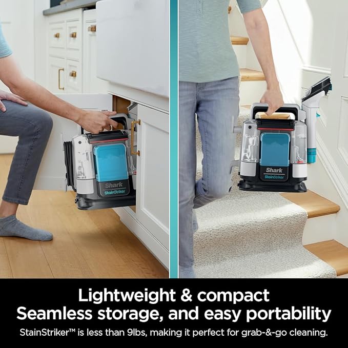 Shark StainStriker Portable Carpet, Upholstery & Area Rug Cleaner with Pet Mess extractor, Stain & Odor Remover, Perfect for Car Interiors, , White, PX201