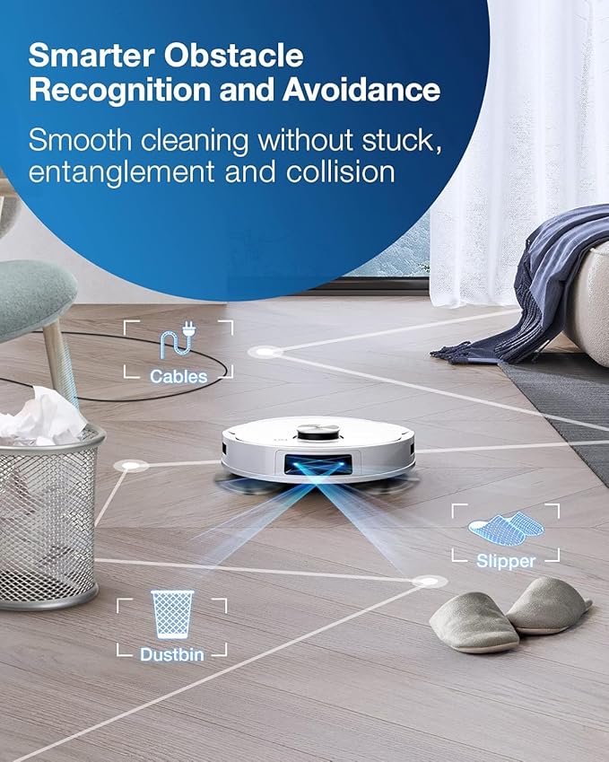 ECOVACS DEEBOT TEO+ Robot Vacuum and Mop Combo with Auto-Empty Station, Precision Laser Mapping, 3D Maps, Oscillating Mopping, 3000Pa Suction, Hands-Free Cleaning for Up to 60 Days