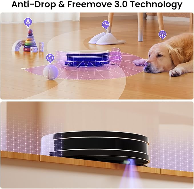 OKP Robot Vacuum Cleaner K5B, Super Thin, Powerful Suction, Cleaning Schedules, Self-Charging, Robotic Vacuums with Wi-Fi/App/Alexa Control, Ideal for Pet Hair Carpets Hard Floors
