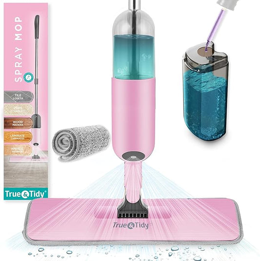 Heavy Duty Spray Mop for Floor Cleaning, Refillable Water Bottle, Use Any Cleaning Solution, Machine Washable Mop Pads, 360° Swivel Head