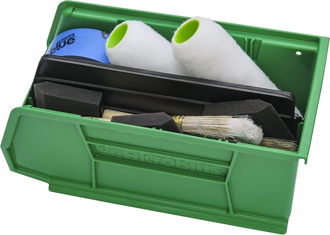 Akro-Mils TiltView Plastic Storage Cabinet with 6 Tilt Out Bins, Horizontal Parts Organizer, Teacher Toolbox, and Office Supply Organizer, 23-5/8" W x 3-1/2" H x 3-3/4" D, Stone