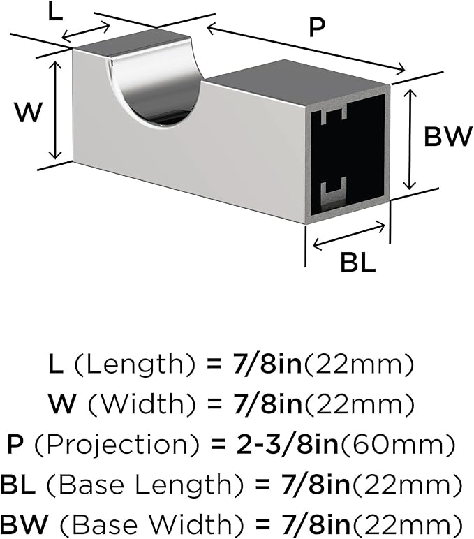 Amerock BH3608026 | Chrome Single Robe Hook | 7/8 in. (22 mm) Length Towel Holder | Monument | Towel Hook for Bathroom | Bathroom Hardware | Bath Accessories