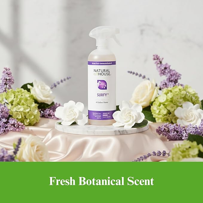 Natural House Surfy - All Purpose Probiotic Cleaner and Deodorizer - Cuts Through Grease, Grime and Impurities - Multi-Surface and Household Spray - Fresh Botanical Scent - 32 oz Spray Bottle