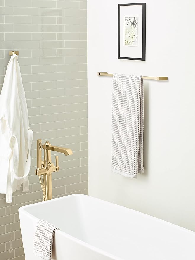 Amerock BH36084BBZ | Golden Champagne Towel Bar | 24 in (610 mm) Towel Rack | Monument | Bathroom Towel Holder | Bathroom Hardware | Bath Accessories