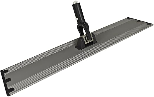 CleanAide Flat Mop Plate Frame for Microfiber Pads, Commercial-Grade Aluminum with 360° Swivel, Hook and Loop Fastening, Lightweight and Durable, Gray, Frame Only, 18 Inches