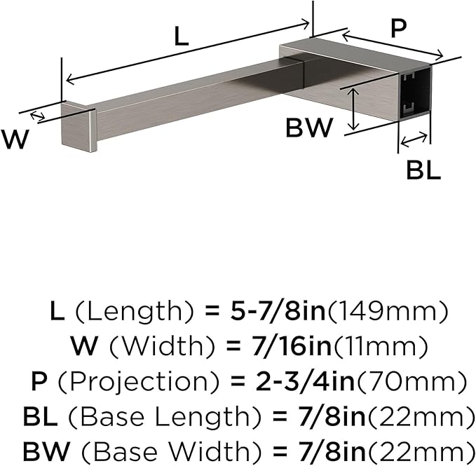 Amerock BH36081G10 | Brushed Nickel Single Post Toilet Paper Holder | 5-7/8 in. (149 mm) Length Toilet Tissue Holder | Monument | Bath Tissue Holder | Bathroom Hardware | Bath Accessories