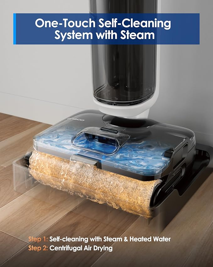 Tineco Floor ONE S6 Stretch Steam Corded Wet Dry Vacuum Steam Mop All-in-One, BoostSteam, 320℉ High-Temp Steam Cleaning, 180° Lay-Flat, Anti-Tangle Design, One-Touch Self-Cleaning