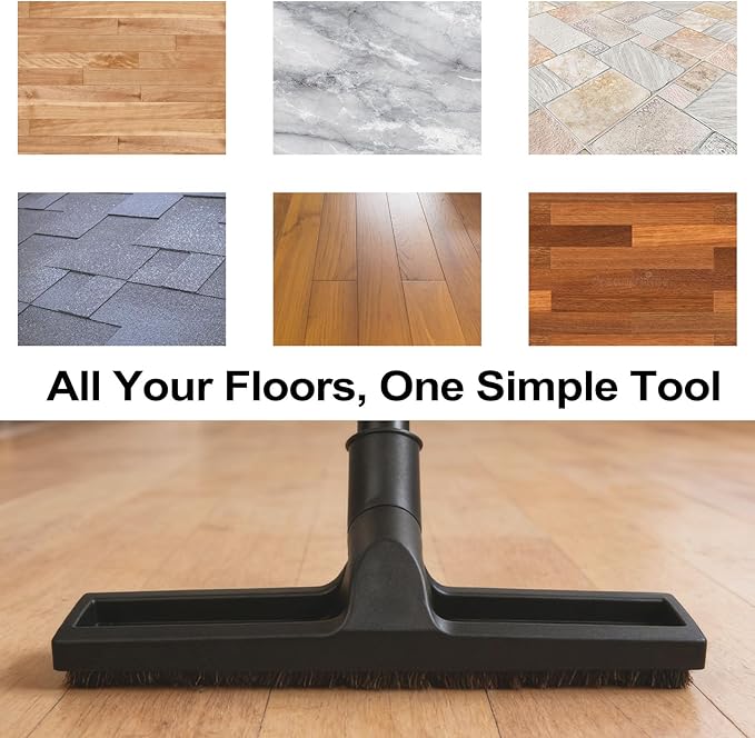 ANBOO 32mm 1 1/4 inches Vacuum Hardwood Floor Attachment Accessories Deluxe Extra Large Hardwood Brush 1-1/4inch Multi Surface Vacuum Attachments 360 Degrees Swivel Head Hard Floor Brush