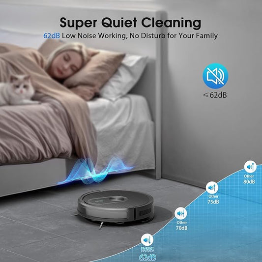 Robot Vacuum and Mop, 3-in-1 Robotic Vacuums Cleaner with Max Strong 3300Pa Suction,WiFi/App/Alexa Voice Control, Obstacle Avoidance