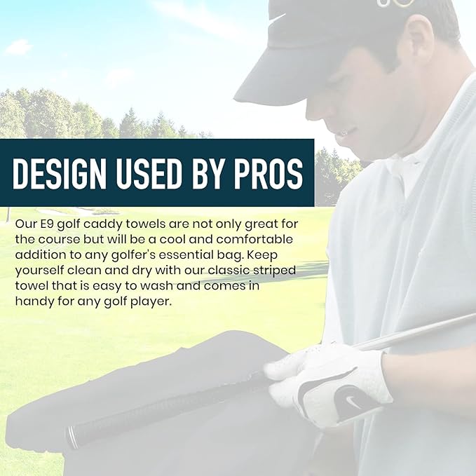 Caddy Golf Towel - Extra-Large 22” X 44” Caddie Towel Used by Tour Professionals, Premium Soft Cotton, Superior Absorption Caddy Towel | 5 Stylish Colors