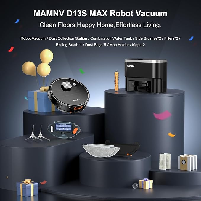 Robot Vacuum and Mop Combo, Robot Vacuum Self-Emptying with 11500Pa Suction, 90-Day Capacity, Fast Home Mapping, LiDAR Navigation, Smart Obstacle Avoidance, Ideal for Pet Hair, Carpet, Hard Floor