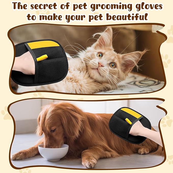 Magic Brush Pet Hair, Newly Upgraded Reusable Electrostatic Pet Hair Remover Glove, Cat & Dog Hair Remover for Couch Furniture, Carpet, Curtain, 2Pcs